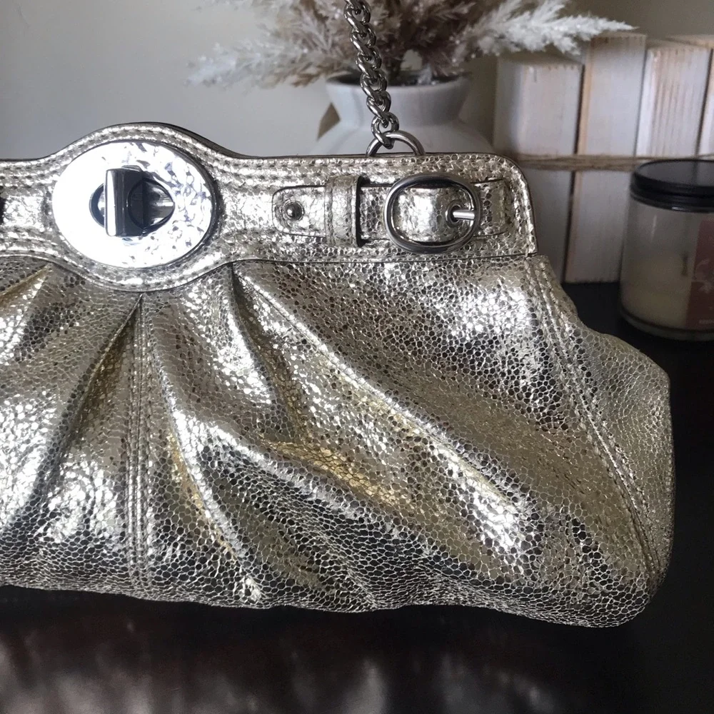 Coach Legacy Turnlock Metallic Leather Handbag Clutch 2009 14210 - Picture 3 of 16